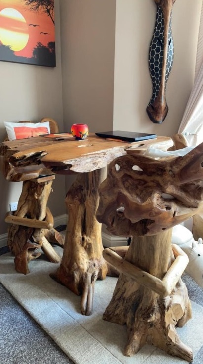 Teak Root Bars Tables and Stools